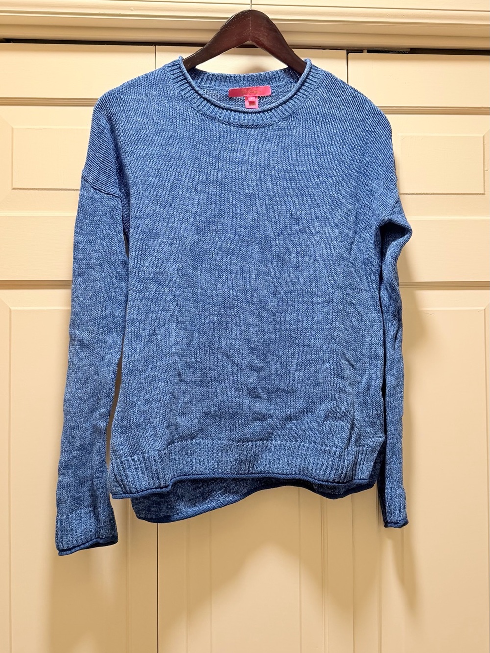Lilly Pulitzer Bayport Sweater S Aegean Navy Blue Marl Cotton Crewneck